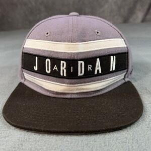 Jordan Brand Youth Snapback Hat Grey Black White Stripe Jumpman Adjustable Cap